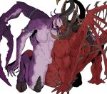  abs anthro back_muscles biceps bloodthirster bone breasts chaos chaos_daemon claws crab_claw daemon_of_khorne daemon_of_slaanesh demon duo eye_contact hair hooves horn imminent_sex jewelry keeper_of_secrets kneeling licking licking_lips looking_at_another lying male male/male mane mane_hair membrane_(anatomy) membranous_wings multi_arm multi_limb muscular muscular_male n&#039;kari nude on_bottom on_top open_mouth purple_body red_body sallllltywater simple_background skarbrand teeth thick_thighs tongue tongue_out triceps warhammer_(franchise) wings 