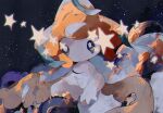  blue_eyes cloud highres jirachi lil multicolored_eyes no_humans pokemon pokemon_(creature) sky solo sparkle star_(sky) starry_sky yellow_eyes 