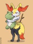  ambiguous_gender anthro biped black_body blush braixen fur generation_6_pokemon hi_res inner_ear_fluff nintendo orange_body orange_eyes orange_fur plushie pokemon pokemon_(species) sealer4258 simple_background solo tuft white_body white_fur yellow_body yellow_fur 