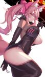  animal_humanoid big_breasts big_butt blush bodysuit bow_ribbon breasts butt canid canid_humanoid canine canine_humanoid clothing fate_(series) female fluffy_ears fox fox_humanoid hair hi_res huge_breasts huge_butt humanoid koyanskaya_(fate) long_hair mammal mammal_humanoid pink_hair simple_background skinsuit solo tight_clothing type-moon yellow_eyes zipper zipper_down 