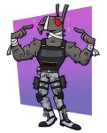  2022 alternate_color ammunition animate_inanimate anthro bandage bandaged_arm bandaged_neck black_body black_fur boots bottomwear bulletproof_vest camelid clippie clothing ears_up epic_games explosives eye_patch eyewear footwear fortnite fur gesture grenade grey_bottomwear grey_clothing grey_pants knee_pads legband living_pinata llama lt._john_llama male mammal muscular muscular_anthro muscular_arms muscular_male open_mouth pants pattern_clothing pinata pointing pointing_at_self red_eye_patch red_eyewear shell_(projectile) shoelaces shotgun_shell smile solo teeth topwear tufted_fur vest weapon white_boots white_clothing white_footwear wool_(fur) wraps 