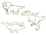  3_horns ambiguous_gender brontosaurus caldwell_tanner ceratopsian claws dinosaur diplodocid drawfee drawfee_(copyright) feathered_dinosaur feathered_wings feathers feral group horn jacob_andrews multi_horn nathan_yaffe necktie ornithischian reptile sauropod scalie sharp_teeth spines tail teeth theropod toe_claws triceratops trio tyrannosaurid tyrannosaurus tyrannosaurus_rex wings 