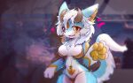  big_breasts breasts butt female hi_res humanoid kemono qavc solo yellow_eyes 