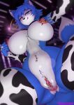  2022 5_fingers anal_piercing anthro anus areola areola_piercing arm_tattoo armwear bedroom_eyes big_breasts black_nose blue_body blue_fur blue_hair breasts bridal_gauntlets canid canine clitoris clitoris_piercing clitoris_ring clothing cow_print_armwear cow_print_thighhighs ear_piercing ear_ring eyelashes female fingers fox fur genital_piercing genitals green_eyes hair hi_res hoop_ear_ring huge_breasts krystal licking licking_lips licking_own_lips looking_at_viewer looking_down looking_down_at_viewer mammal maned_kitsune multicolored_body multicolored_fur multiple_piercings narrowed_eyes navel navel_piercing nintendo nipple_piercing nipple_ring nipples patreon patreon_logo piercing pink_areola pink_nipples pussy pussy_piercing pussy_ring ring_piercing seductive selfie solo star_fox tattoo thick_thighs tongue tongue_out two_tone_body two_tone_fur white_body white_fur white_tail_tip 