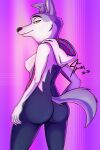  anthro arctic_wolf canid canine canis cosplay crossover crossover_cosplay female illumination_entertainment jace_apollo looking_at_viewer looking_back mammal porsha_crystal sing_(movie) solo spider-gwen wolf 
