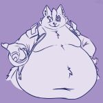  2023 anthro belly big_belly canid canine canis clothing eye_patch eyewear hi_res jacket looking_at_viewer male mammal moobs navel nintendo obese obese_anthro obese_male overweight overweight_anthro overweight_male purple_background simple_background smile solo star_fox topwear tubbytiger wolf wolf_o&#039;donnell 