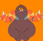  anthro balls big_butt big_penis brown_body brown_fur bullmozer butt cartoon_network d0ncassidy digital_media_(artwork) eulipotyphlan eyewear front_view fur genitals gesture glasses hi_res male mammal mao_mao:_heroes_of_pure_heart middle_finger mole_(animal) orange_background orange_eyewear orange_glasses penis pixel_(artwork) robotic_arm simple_background smile solo standing thick_thighs 