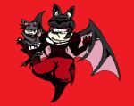  anthro bat black_hair breasts clothed clothing digital_drawing_(artwork) digital_media_(artwork) domestic_cat duo eeevveee felid feline felis female feral fluffy_chest fully_clothed hair low_res mammal melee_weapon microbat microsoft_paint neck_tuft pale_skin phyllostomid red_eyes sword tuft vampire vampire_bat weapon wings yangochiropteran 