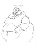  2014 anthro belly big_belly big_breasts breasts canid canine clothing danellz disney dress female fox headdress maid_marian mammal narrowed_eyes nipple_outline obese obese_anthro open_mouth overweight overweight_anthro robin_hood_(disney) simple_background sketch solo white_background 