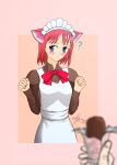  ? absurdres animal_ears cat_ears eternal_cringe grey_eyes highres hisui_(tsukihime) looking_at_viewer maid maid_headdress melty_blood pink_hair short_hair standing tsukihime type-moon 