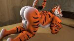  16:9 3d_(artwork) all_fours anthro balls bent_over big_butt butt digital_media_(artwork) felid fur genitals hi_res kyleroo looking_at_viewer looking_back male mammal muscular muscular_anthro muscular_male nude open_mouth pantherine petruz_(copyright) presenting presenting_hindquarters raised_tail smile solo source_filmmaker tail teeth tiger tiger_(petruz) widescreen 