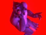  3d_(artwork) anthro asphyxiation blizzard_entertainment canid canine canis choking claws digital_media_(artwork) erection fangs hi_res knock-kneed male mammal open_mouth solo stardust_wolf teeth warcraft were werecanid werecanine werewolf wolf worgen 