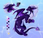  breath_powers claws dragon elemental_manipulation female fire fire_breathing fire_manipulation fur furry_body heart_shaped_tail hi_res jewelry pawpads paws purple_body purple_fur scalie sinder_(karrthus227) solo tail unknown_artist wings 
