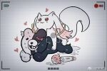  battery_indicator commentary crossover danganronpa_(series) heart hitachi_magic_wand kyubey mahou_shoujo_madoka_magica monokuma no_humans recording red_eyes sex_toy sweat symbol-only_commentary takopii takopii_no_genzai third-party_source vibrator weibo_logo weibo_username 