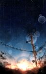  absurdres chinese_commentary cloud commentary_request highres light_particles night night_sky no_humans original outdoors rune_xiao scenery signature sky star_(sky) starry_sky still_life sun sunset 