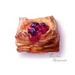  aon968 artist_name blackberry_(fruit) commentary_request danish_pastry food food_focus fruit no_humans original pastry raspberry realistic signature simple_background still_life white_background 
