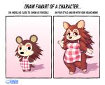 2023 animal_crossing anthro apron apron_only breasts brown_body clothing english_text eulipotyphlan female flat_chested freckles_on_face guywiththepie hedgehog hi_res lidded_eyes looking_at_viewer mammal mostly_nude nintendo pink_background red_apron sable_able simple_background slightly_chubby slightly_chubby_female smile solo text thick_thighs 