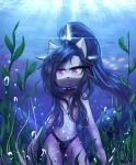  anthro choker clothed clothing fan_character female hi_res jewelry latex latex_clothing latex_panties necklace panties panties_only sainnetry sega solo sonic_the_hedgehog_(series) spiked_choker star_the_spineless_hedgehog topless underwater underwear underwear_only water 
