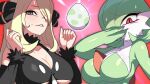  16:9 2023 5_fingers blonde_hair breasts cleavage clothed clothing cynthia_(pokemon) drunk_oak duo egg eyebrows female fingers gardevoir generation_3_pokemon grey_eyes hair human humanoid iris light_body light_skin looking_at_viewer mammal nintendo pokemon pokemon_(species) pokemon_champion pokemon_egg pupils red_eyes tan_body tan_skin white_body white_breasts white_skin widescreen 