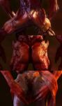  2019 3d_(artwork) absurd_res baron_of_hell blurred_background bodily_fluids butt butt_focus butt_shot demon digital_media_(artwork) doom_(2016) doom_(series) genitals helloanonmyoldfriend hi_res id_software imp_(doom) male monster multiple_images muscular muscular_male penis solo spread_butt spreading summoner_(doom) sweat sweaty_butt wings 