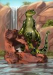  2023 anthro day detailed_background digital_media_(artwork) outside rhaenjarr salamander_(disambiguation) sitting sky solo water 