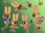  animal_crossing anthro brown_body clothed clothing coco_(animal_crossing) convenient_censorship duo empty_eyes fecharis female genitals gyroid hand_behind_head hi_res kissing lagomorph leporid lizard lying male male/female mammal mask multiple_poses nintendo nude null on_side one-piece_swimsuit pole pose purple_clothing pussy rabbit reptile scalie solo spread_legs spreading stripper_pole swimwear thine thine_dude two-piece_swimsuit underwear underwear_only 