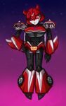  2021 alternate_species christine_(stephen_king) crossover cybertronian decepticon female hasbro hi_res humanoid humanoidized machine metallic_body not_furry red_body red_eyes red_sclera robot robot_humanoid sky solo star starry_sky stephen_king_(copyright) takara_tomy transformers w3nugae 