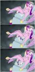  absurd_res anthro belly birth duo equid equine female flurry_heart_(mlp) friendship_is_magic gynecological_chair hasbro hi_res horn live_birth mammal my_little_pony pregnant princess_cadance_(mlp) spread_legs spread_wings spreading stirren winged_unicorn wings 