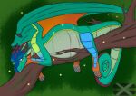  abdominal_bulge absurd_res arthropod beetle belly branch dragon elateroid female feral firefly glory_(wof) hi_res insect lounging plant pregnant pregnant_female rainwing_(wof) scalie solo tail tired tree western_dragon wings wings_of_fire xenopony456 