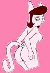  a_kitty_bobo_show anthro big_butt breasts brown_hair butt cartoon_network claws colored digital_media_(artwork) domestic_cat felid feline felis female gold-white-kott hair hand_on_butt hi_res looking_back maggie_(kitty_bobo) mammal nipples nude pink_body simple_background solo tail 