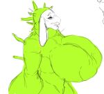 2022 anthro areola areola_outline belly big_areola big_breasts big_ears biped breasts clothed clothing eyelashes female freckles green_clothing huge_areola huge_breasts huge_hips huge_thighs mush_(tacofoxbrazil) open_mouth slightly_chubby solo tacofoxbrazil thick_thighs 