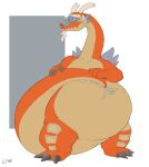  2023 anthro beard belly big_belly bodily_fluids canson chubby_anthro chubby_male claws dragon eastern_dragon facial_hair hi_res holding_tail looking_down male mouth_closed nervous nervous_sweat nintendo nude overweight overweight_anthro overweight_male raised_tail scales scalie signature slightly_chubby solo standing sweat sweatdrop tail the_legend_of_zelda the_legend_of_zelda:_the_wind_waker toe_claws valoo wind_waker 