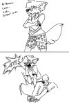  &lt;3 anon anthro blush boxers_(clothing) canid canine canis clothing conner_(sketchytoasty) crossed_arms dialogue digital_drawing_(artwork) digital_media_(artwork) duo fur heart_underwear human male male/male mammal open_mouth open_smile shirt shocked sketch sketchytoasty smile standing topwear underwear underwear_pulled_down wolf 