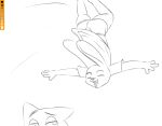  :d anthro canid canine disney duo eyebrows eyes_closed female fox happy hi_res judy_hopps jumping lagomorph leporid line_art looking_back male mammal nick_wilde rabbit raised_eyebrows smile spoof_(artist) spread_arms upside_down zootopia 