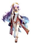  1girl absurdres alternate_costume bare_legs commission commissioner_upload cosplay fire_emblem fire_emblem:_genealogy_of_the_holy_war genshin_impact hair_ornament highres ishtar_(fire_emblem) japanese_clothes lala_(sputnik) legs long_hair long_sleeves non-web_source purple_eyes purple_hair white_background zouri 
