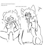  anthro bodily_fluids cursed_image drooling felid feline female feral foaming_at_mouth hi_res hob! ill male male/female mammal rabies saliva sketch 