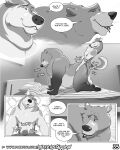  4:5 anal bear canid canine canis comic doggystyle from_behind_position hi_res male male/male mammal misterstallion monochrome sex virgin wolf 