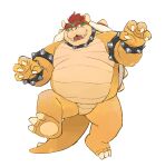  2023 3_toes 4_fingers absurd_res anthro belly big_belly biped bowser feet fingers hi_res humanoid_hands huynhduyad14 kemono koopa mario_bros nintendo overweight scalie simple_background solo toes white_background 