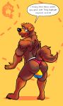  absurd_res anthro butt clothed clothing english_text hi_res lgbt_pride male male_anthro pose presenting presenting_hindquarters pride_color_clothing pride_colors speech_bubble text thekinkybear underwear underwear_only 