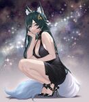  1girl absurdres black_dress blak breasts cosmos dress eushufeal gold high_heels highres honkai:_star_rail honkai_(series) jewelry kitsune non-web_source pantyhose shine yukong_(honkai:_star_rail) 