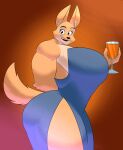  absurd_res anthro big_breasts breasts canid canine clothed clothing diane_foxington dreamworks dress eyebrow_piercing facial_piercing female fox fur hi_res huge_breasts mammal muscular muscular_anthro muscular_female orange_body orange_fur piercing simple_background smile solo somniumfox the_bad_guys 