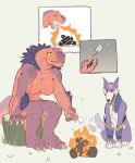  absurd_res anjanath anthro breasts brute_wyvern canid canine canis canyne capcom female feral fire fur hi_res mammal monster_hunter nipples nude palamute yolabayola1 