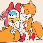  absurd_res anthro bow_ribbon canid canine carrotia_the_rabbit carrottia_(sonic) duo eyes_closed female fox genitals hand_on_hip hi_res idw_publishing lagomorph leporid looking_pleasured male male/female mammal miles_prower nude nude_female nude_male open_mouth penetration penis rabbit sega sin-buttons_(artist) sonic_the_hedgehog_(comics) sonic_the_hedgehog_(idw) sonic_the_hedgehog_(series) tail white_body yellow_body 