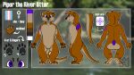  anthro arm_tattoo aroura_borkialis_(artist) female hi_res lgbt_pride lontra mammal model_sheet mustelid north_american_river_otter otter paws piper_(piflnoso) pride_colors pronouns purple_eyes river_otter solo tattoo transgender_pride_colors 