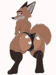  anthro big_butt butt canid canine clothing digitigrade disney dodgethehusky fart fart_fetish fox looking_at_viewer looking_back looking_back_at_viewer male mammal nick_wilde presenting presenting_hindquarters raised_tail solo solo_focus tail teasing thick_thighs thong underwear zootopia 