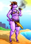  2023 2_horns absurd_res anthro balls beach big_balls big_penis bikini body_hair bottomless bovid brown_hair brunkdutt bulge caprine cigarette clothed clothing cloud colored crossdressing detailed detailed_background detailed_bulge digital_drawing_(artwork) digital_media_(artwork) digitigrade drugs ear_piercing ear_ring erect_nipples erection eye_tattoo facial_piercing facial_tattoo fingers fishnet fishnet_clothing fishnet_shirt fishnet_topwear fur genitals girly goat hair hairy hairy_balls half-erect hand_on_hip hi_res hooved_fingers hooves horn huge_penis humanoid_genitalia humanoid_penis kidden_eksis lips male mammal marijuana mullet navel nipples nose_piercing nose_ring nude open_mouth outside partially_clothed pendulum penis piercing pompadour power_lines pubes public public_nudity purple_body purple_fur purple_hair purple_skin red_eyes ring_piercing sand sea seaside shaded skimpy skimpy_bikini sky smoke smoking solo stoned substance_intoxication sun swimwear tattoo topwear water watermark wave wavy_hair wittless-pilgrim 