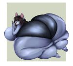  anthro areola big_breasts big_butt breasts butt canid claws clothing female fur heterochromia huge_breasts huge_butt hyper hyper_butt mammal night_kota nipples obese overweight panties solo tail underwear 
