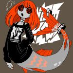  87sukiyaki clothed clothing female fin fin_piercing furgonomics furry-specific_piercing hi_res humanoid marine merfolk piercing solo split_form 