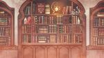  book bookshelf bottle dairoku_ryouhei flower highres indoors kotori_popo no_humans scenery small_stellated_dodecahedron 