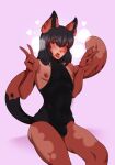  &lt;3 2_fingers ahegao anthro athletic big_nipples black_body black_fur black_hair blush blush_lines bodily_fluids bodysuit breath breathing brown_body brown_fur brown_hair bulge cat_eared_creature cat_tail catboy clothing colored domestic_cat felid feline felis fingers fruitofficer fur girly hair hi_res latex long_tail looking_pleasured male mammal nipples one-piece_swimsuit one_eye_closed pink_background pinup pose rubber rubber_clothing rubber_suit seductive short_fur simple_background sitting skinsuit slim slim_anthro slim_male small_waist solo solo_focus sweat sweatdrop swimwear tail tan_body tan_fur tan_tail tight_clothing tongue tongue_out yellow_eyes 